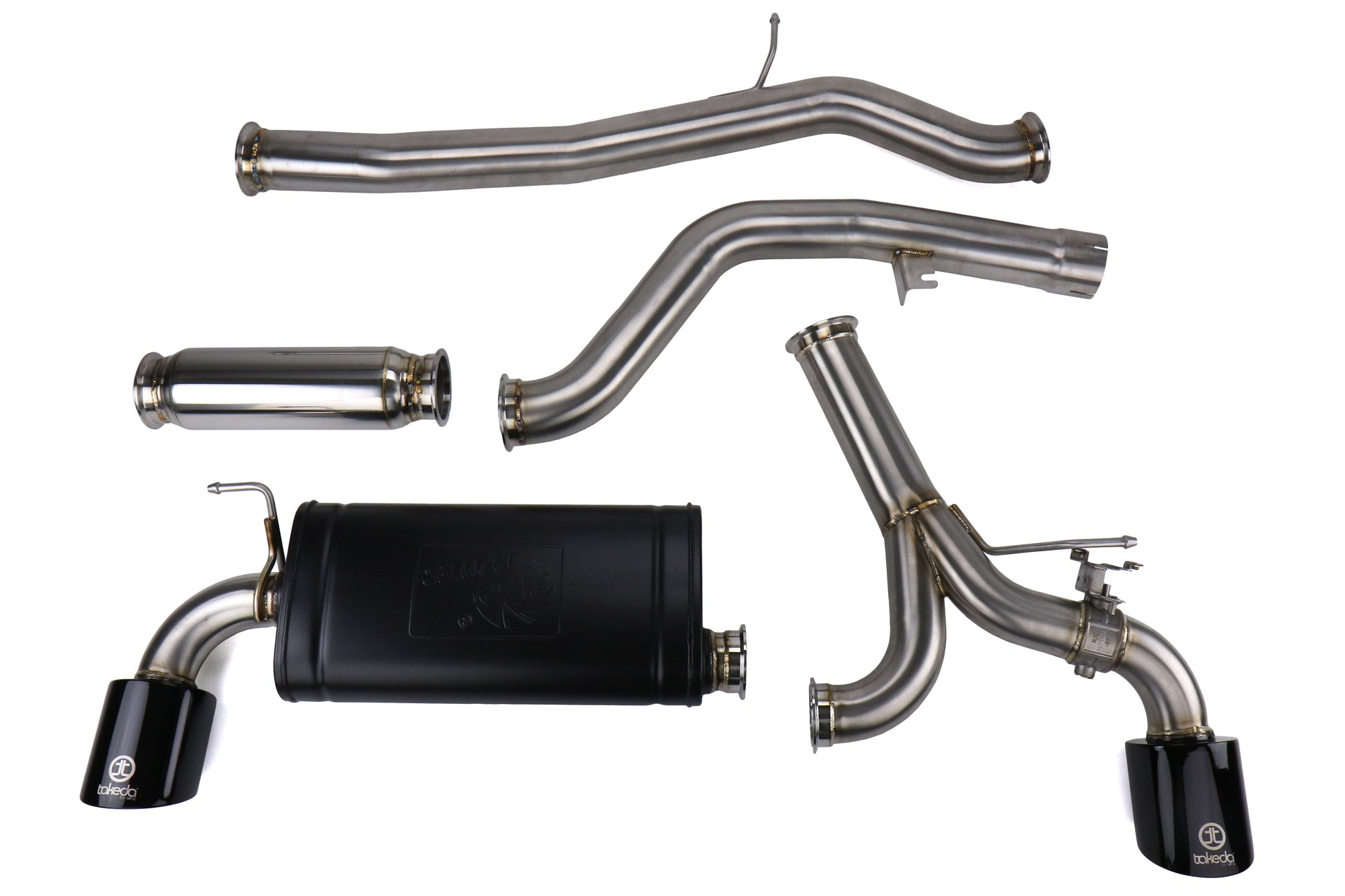 AFE49-36043-B aFe Takeda 3" to 2-1/2" 304 Stainless Steel Catback Exhaust - 2020 Supra-Black,