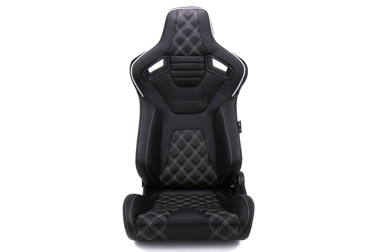 BRMBRR1X-BDDWS Braum Elite-X Series Racing Seats Diamond Edition White Piping Pair - Universal,