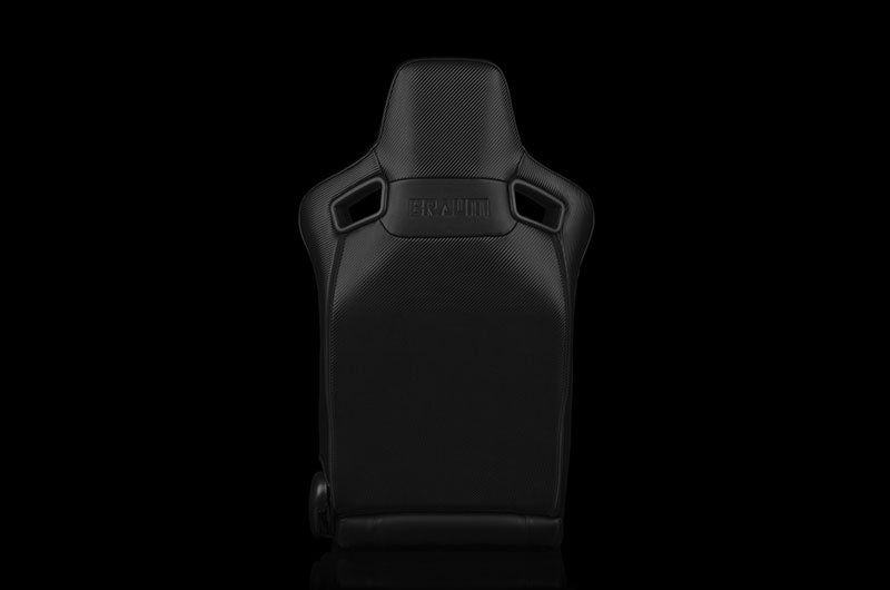 BRMBRR1X-BKBS Braum Elite-X Series Sport Seats - Black Leatherette (Black Stitching) Pair - Universal,