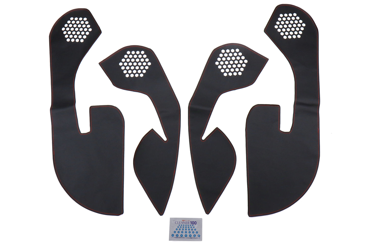 OLMA.70020.2 OLM Leather Look Kick Guard Protection Set with Red Stitching (Non HK Equipped) - 2015+ WRX / STI,