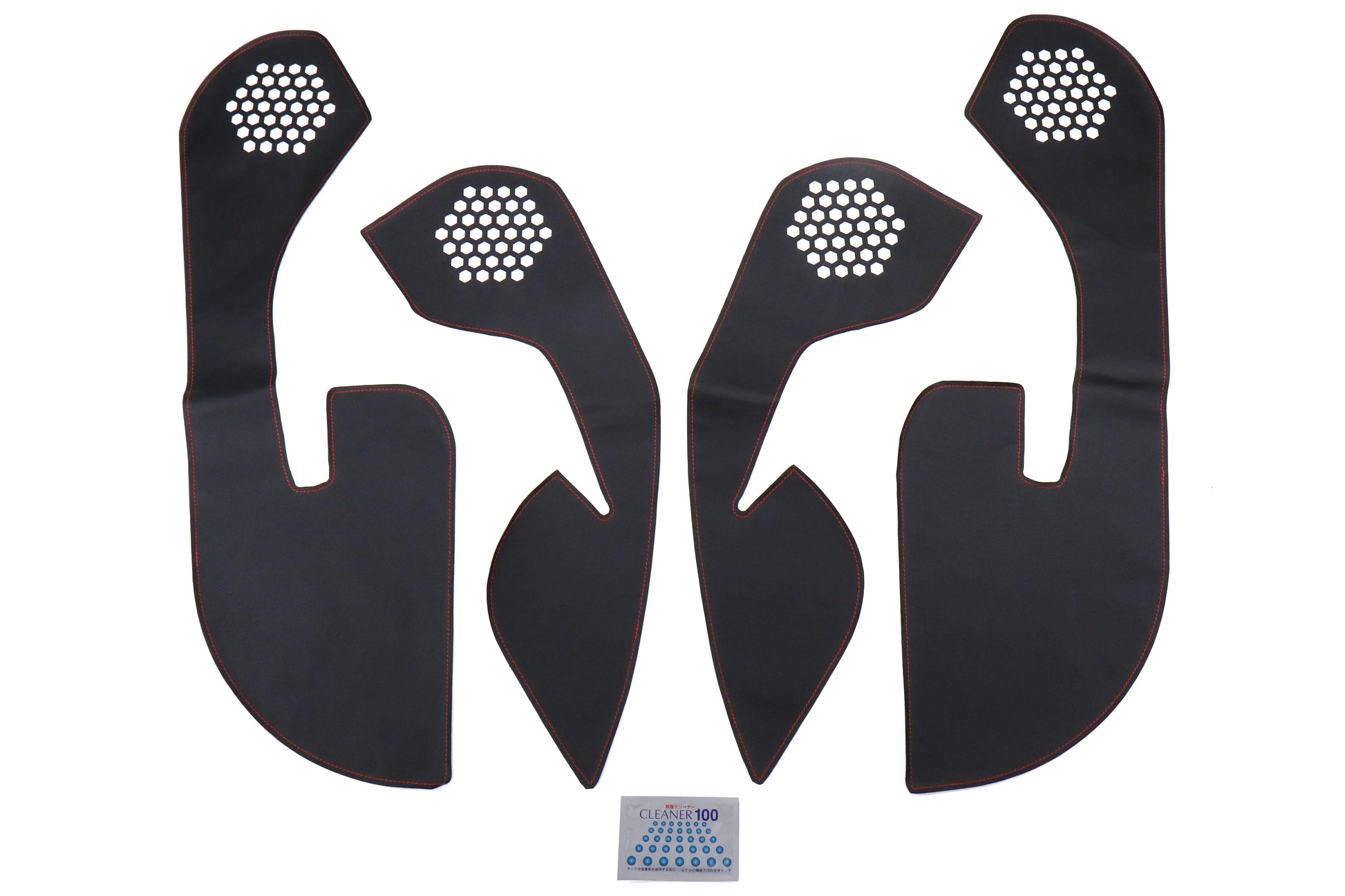 OLMA.70020.2 OLM Leather Look Kick Guard Protection Set with Red Stitching (Non HK Equipped) - 2015+ WRX / STI,