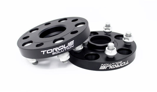 TQSTS-WS-536 Torque Solution Forged Aluminum Wheel Spacer 5x114.3 20mm Black Pair - 2015-2021 Subaru WRX & STI,