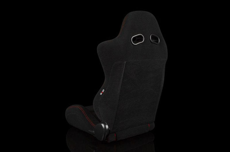 BRMBRR3-BKRD2 Braum S8 Series V2 Sport Seats - Black Cloth with Red Microsuede Pair - Universal,