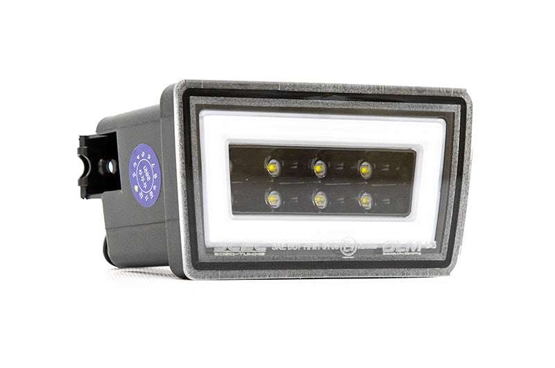 OLM F1 NB+R V2 F1 Style Rear Brake and Reverse Light - Clear Lens, Gloss Black Base, White Bar - 2015-2021 Subaru WRX / STI