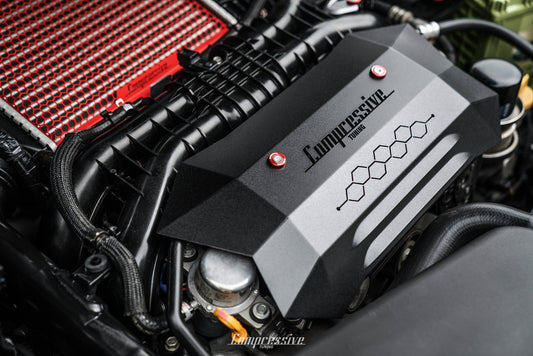 Compressive Tuning Diamond Pulley Cover Kit (Black) - 2015-2021 Subaru WRX