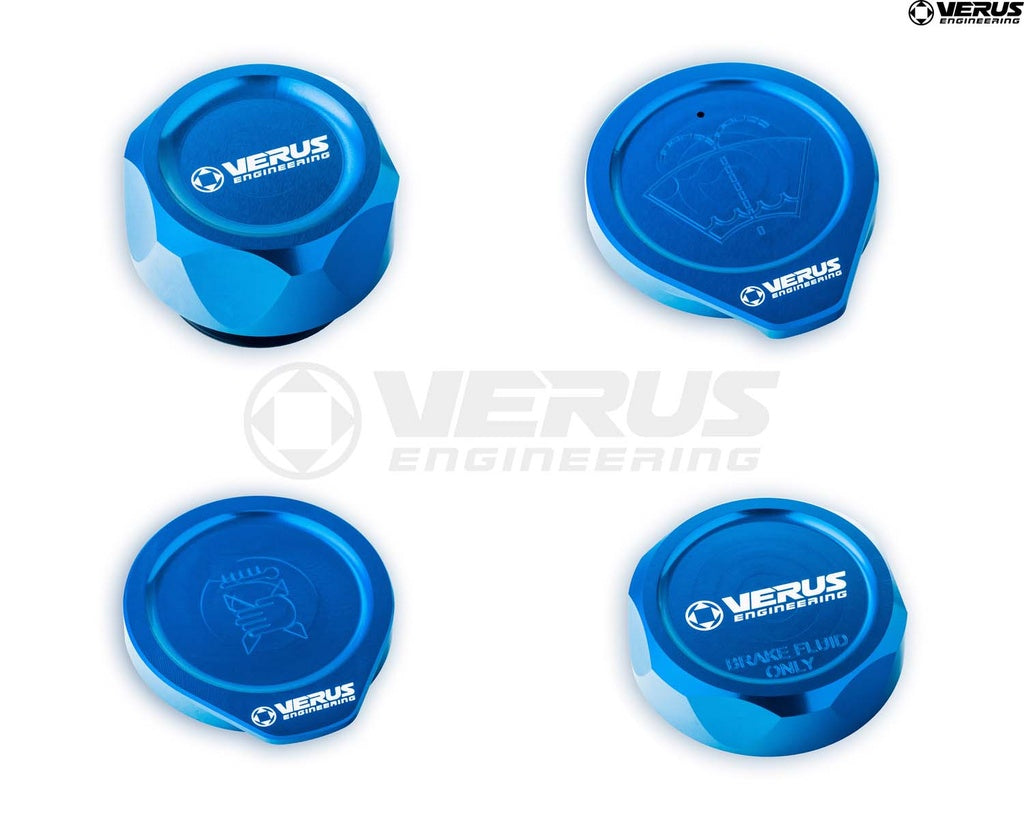 VERA0436A-BLU-FHS Verus Engineering Engine Bay Fluid Cap Kit FHS-Style,