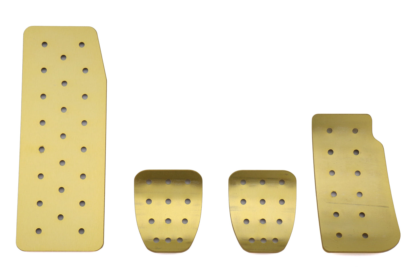 SRPSUBGDSI Billet Aluminum Sports Racing Pedals - 2015+ WRX / 2015+ STI / 2013+ BRZ-Full Set - Gold / Silver Grid,