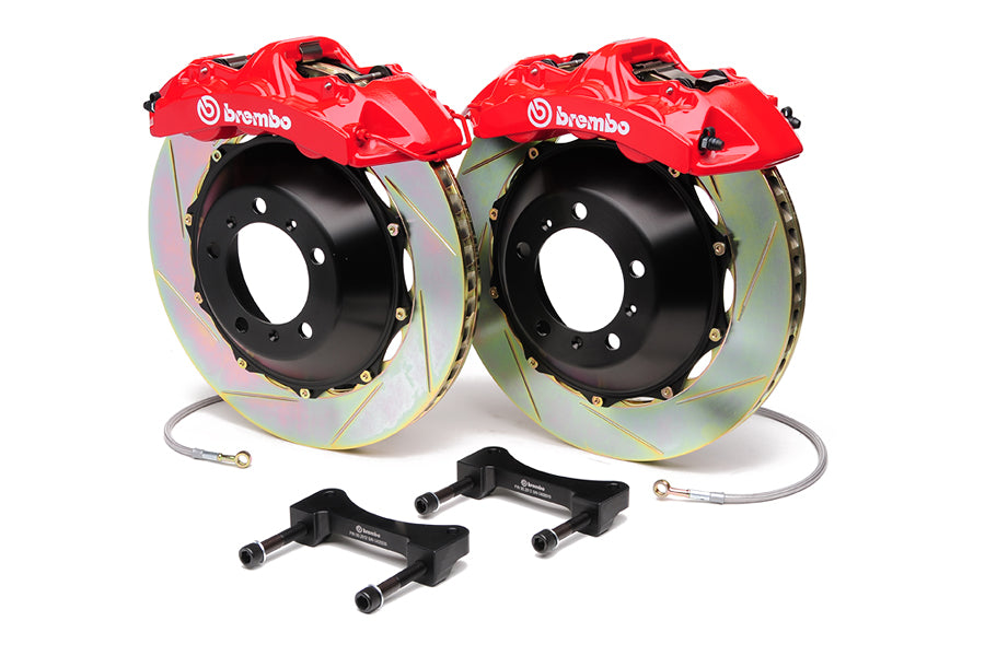 BRE1M2.8039A2 Brembo Gran Turismo 6 Piston Front Brake Kit Red Slotted Rotors - 2008-2014 Subaru WRX,