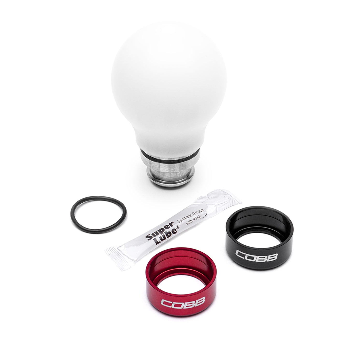 COB211360-W COBB Tuning 5-Speed Weighted Shift Knob White - Subaru 5MT Models (inc. 2002-2014 WRX),