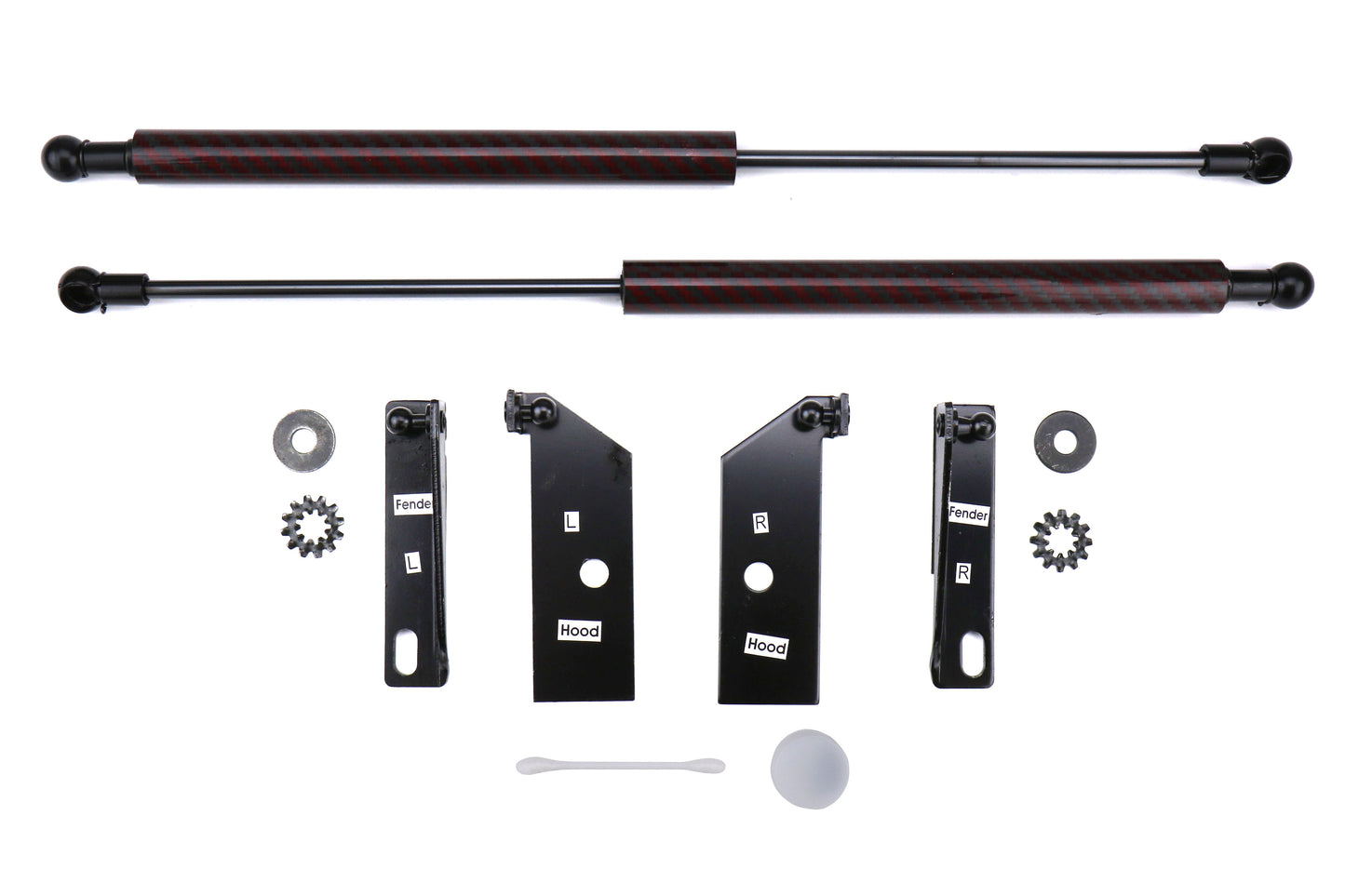 CBRHDP-FT86-KF-RB Carbon Reproductions Carbon Kevlar Hood Damper Kit - 13+ FT86-Red,