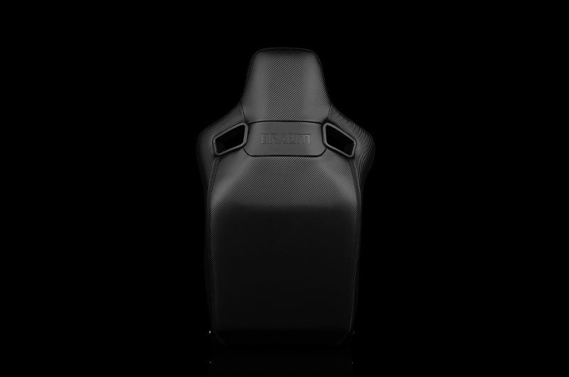 BRMBRR1R-BKRS Braum Elite-R Series Fixed Back Bucket Seat - Black Polo Cloth (Red Stitching / Red Piping) Each - Universal,