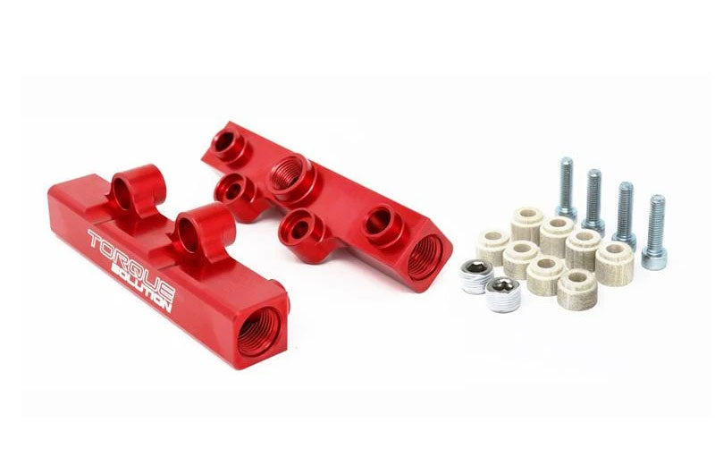 Torque Solution Top Feed Fuel Rails V2 Red - 2002-2014 Subaru WRX / 2007-2021 STI