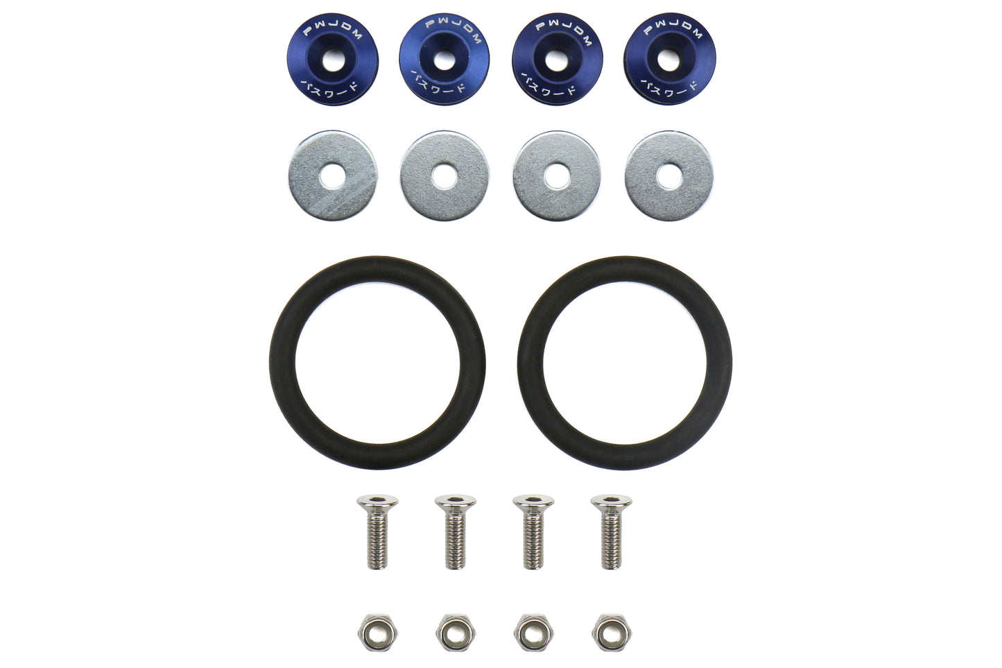 PWJPWBRF-UNV-BLU Password JDM Quick Release Bumper Fasteners - Universal-Blue,