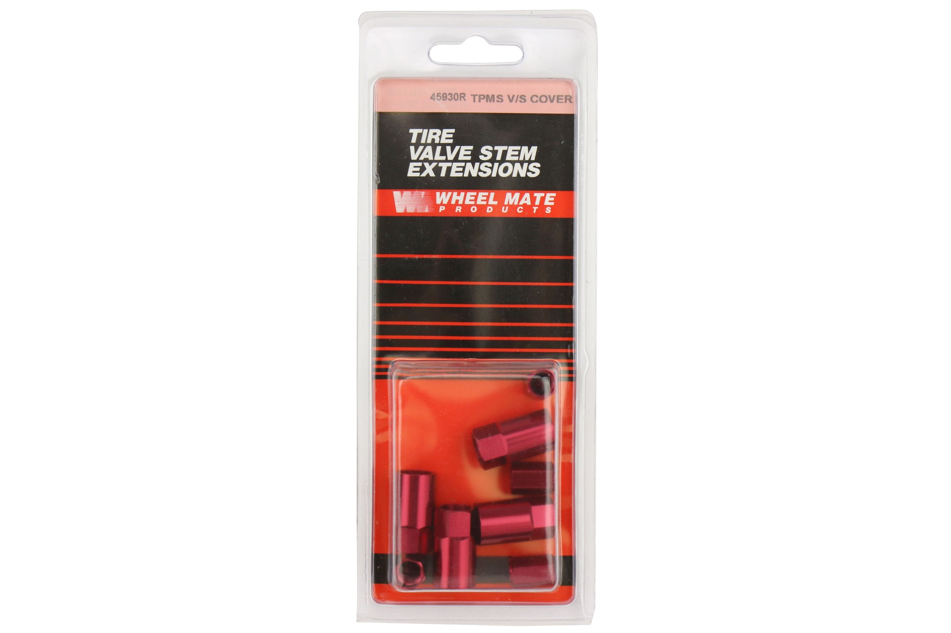 WMP45930R Wheel Mate TPMS Color Valve Step Sleeve and Cap Kit - Universal (Red),