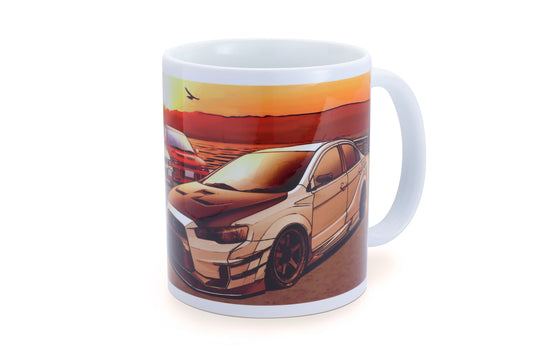 TOMTG601A-MT00A Tomei Mug White Evo Sunset Lake Kawaguchi,