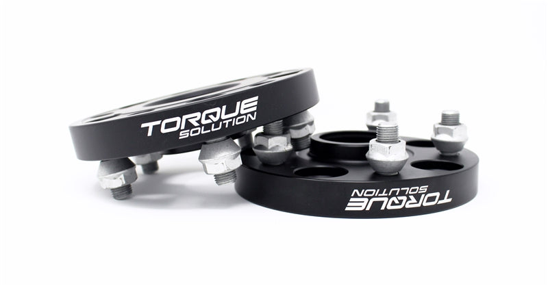 TQSTS-WS-536 Torque Solution Forged Aluminum Wheel Spacer 5x114.3 20mm Black Pair - 2015-2021 Subaru WRX & STI,