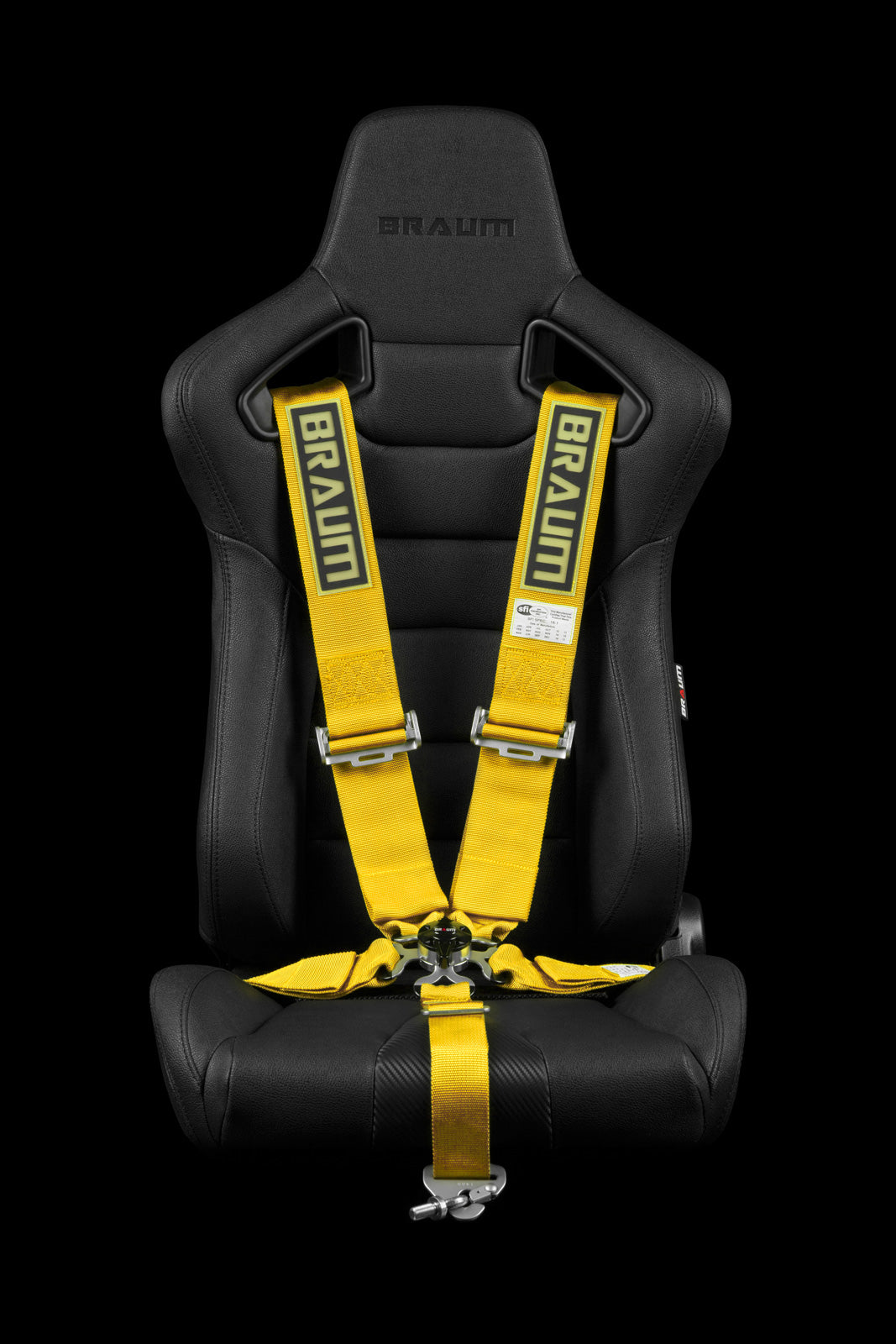 Braum 5 Point 3inch SFI Approved Racing Harness - Yellow Each - Universal