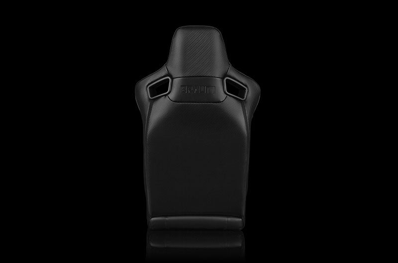 BRMBRR1X-BKFB Braum Elite-X Series Fixed Back Sport Seat - Black Leatherette (Black Stitching) Each - Universal,
