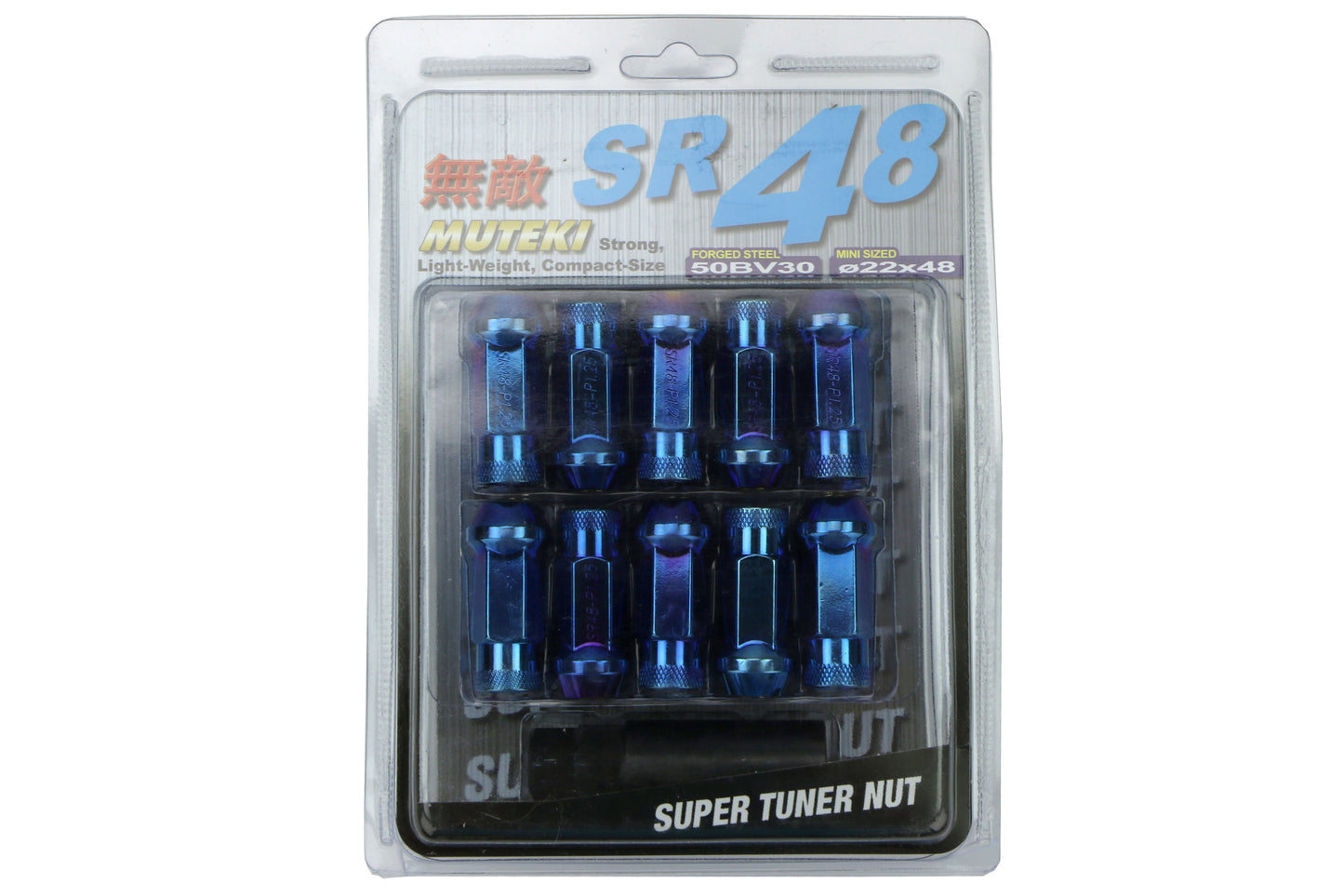 KIC32905UN Muteki SR48 Open End Lug Nuts - Burning Blue,