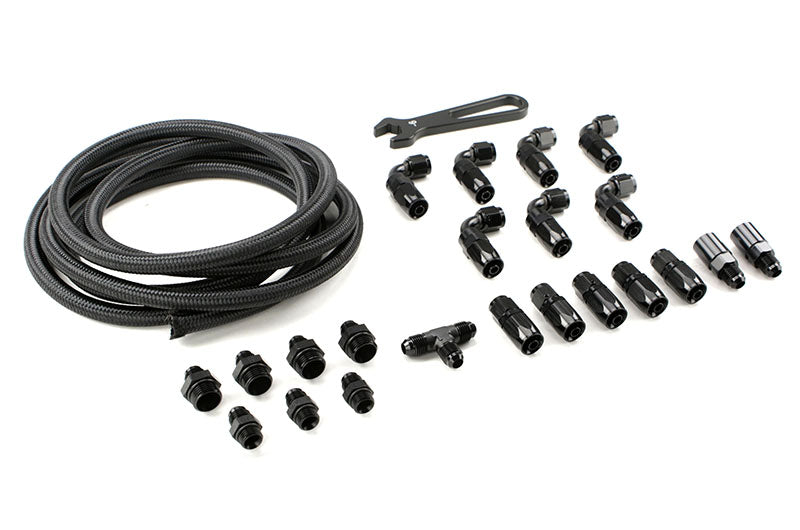 TQSTS-SU-6FLK-AM Torque Solution Braided Fuel Line Kit For -6AN FPR - 2002-2014 Subaru WRX / 2007-2021 STI,