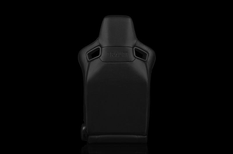 BRMBRR1X-BKRT Braum Elite-X Series Sport Seats - Komodo Edition | Black Leatherette (Black Stitching) Pair - Universal,