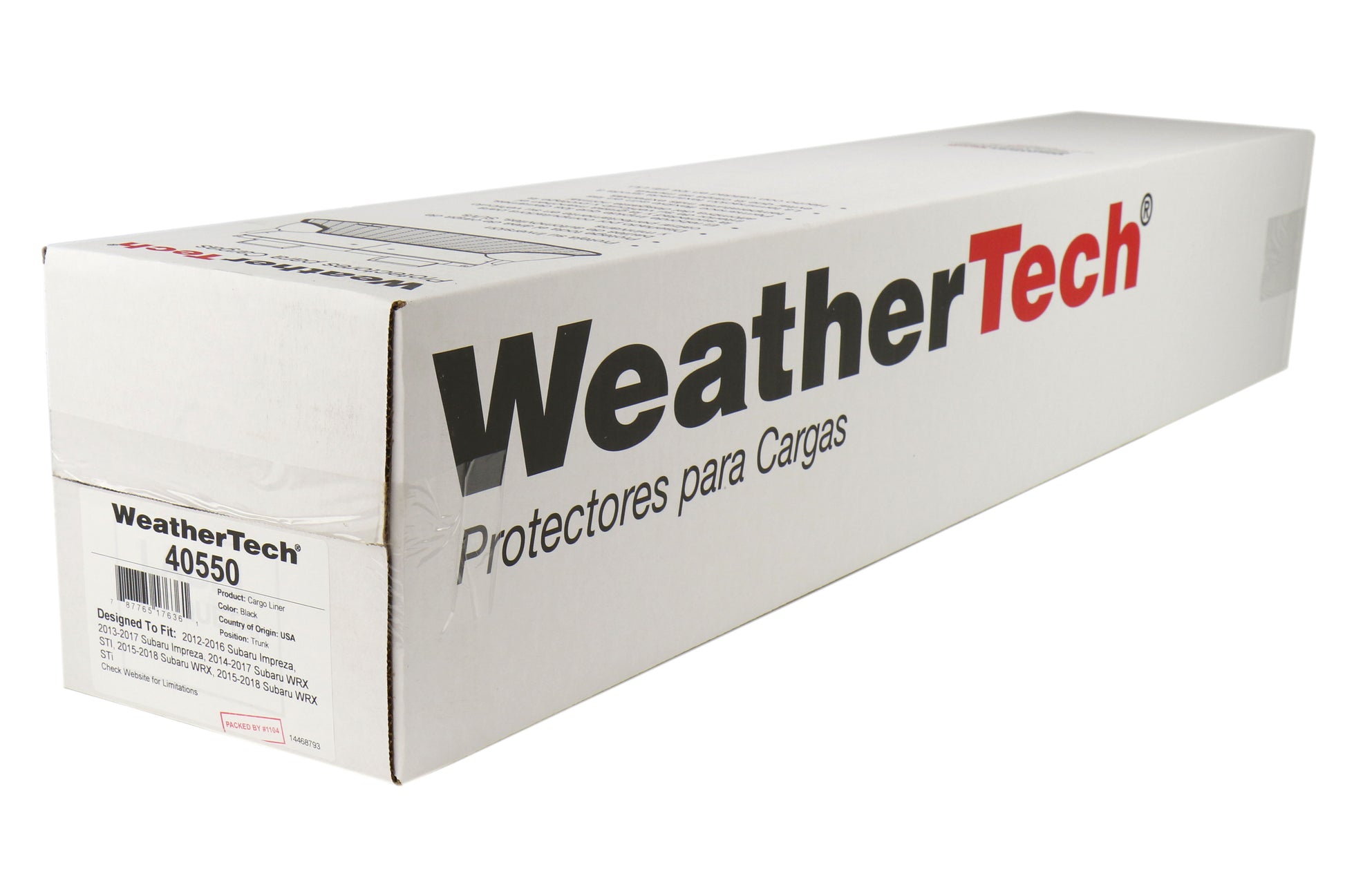WEA40550 WeatherTech Cargo Liner All Weather Trunk Mat - 2015+ WRX / 2015+ STI,