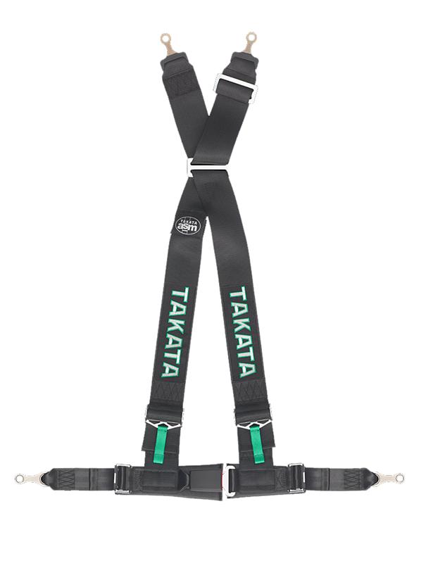 TAK70003-0 Takata 4 point Street Belt 3" w/ ASM (Black) - Universal,