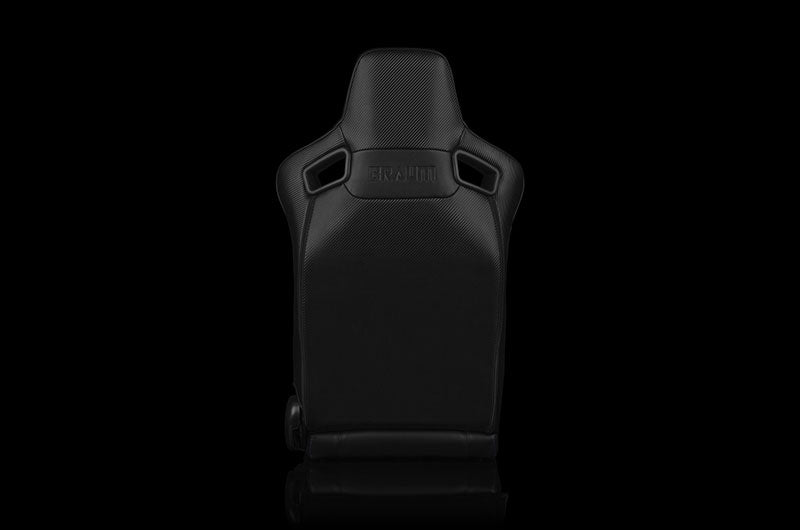 BRMBRR1X-BKPS Braum Elite-X Series Sport Seats - Black Leatherette (Purple Stitching) Pair - Universal,