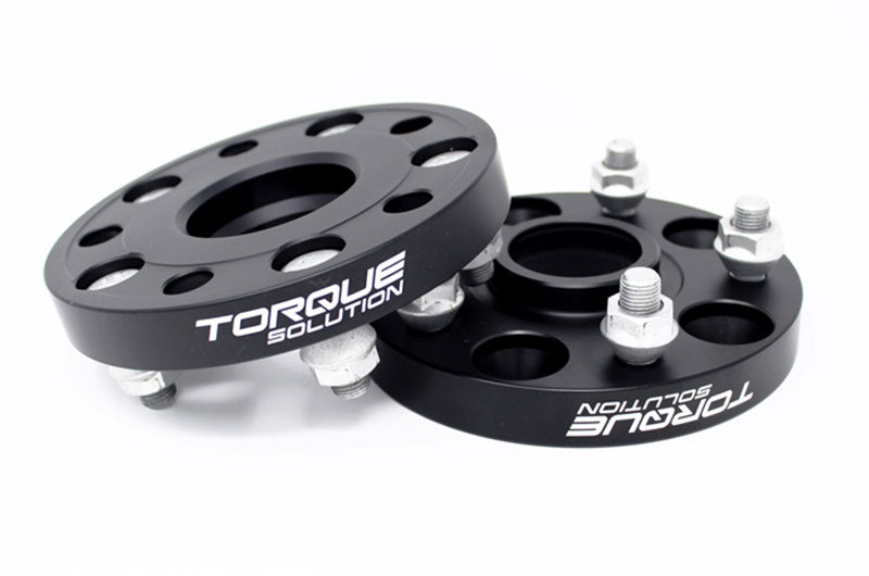 TQSTS-WS-536 Torque Solution Forged Aluminum Wheel Spacer 5x114.3 20mm Black Pair - 2015-2021 Subaru WRX & STI,
