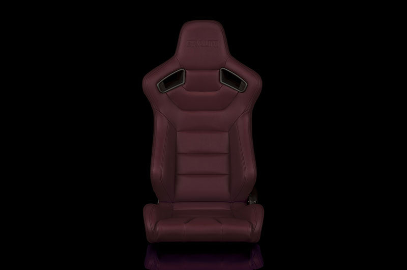 BRMBRR1-MRBS Braum Elite Series Sport Seats - Maroon Leatherette Pair - Universal,
