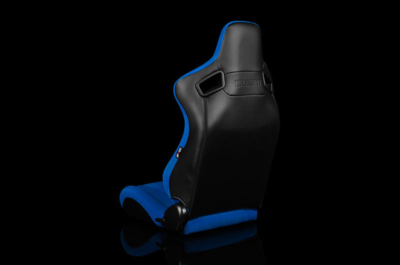 BRMBRR1-UFBS Braum Elite Series Sport Seats - Blue Cloth (Black Stitching) Pair - Universal,