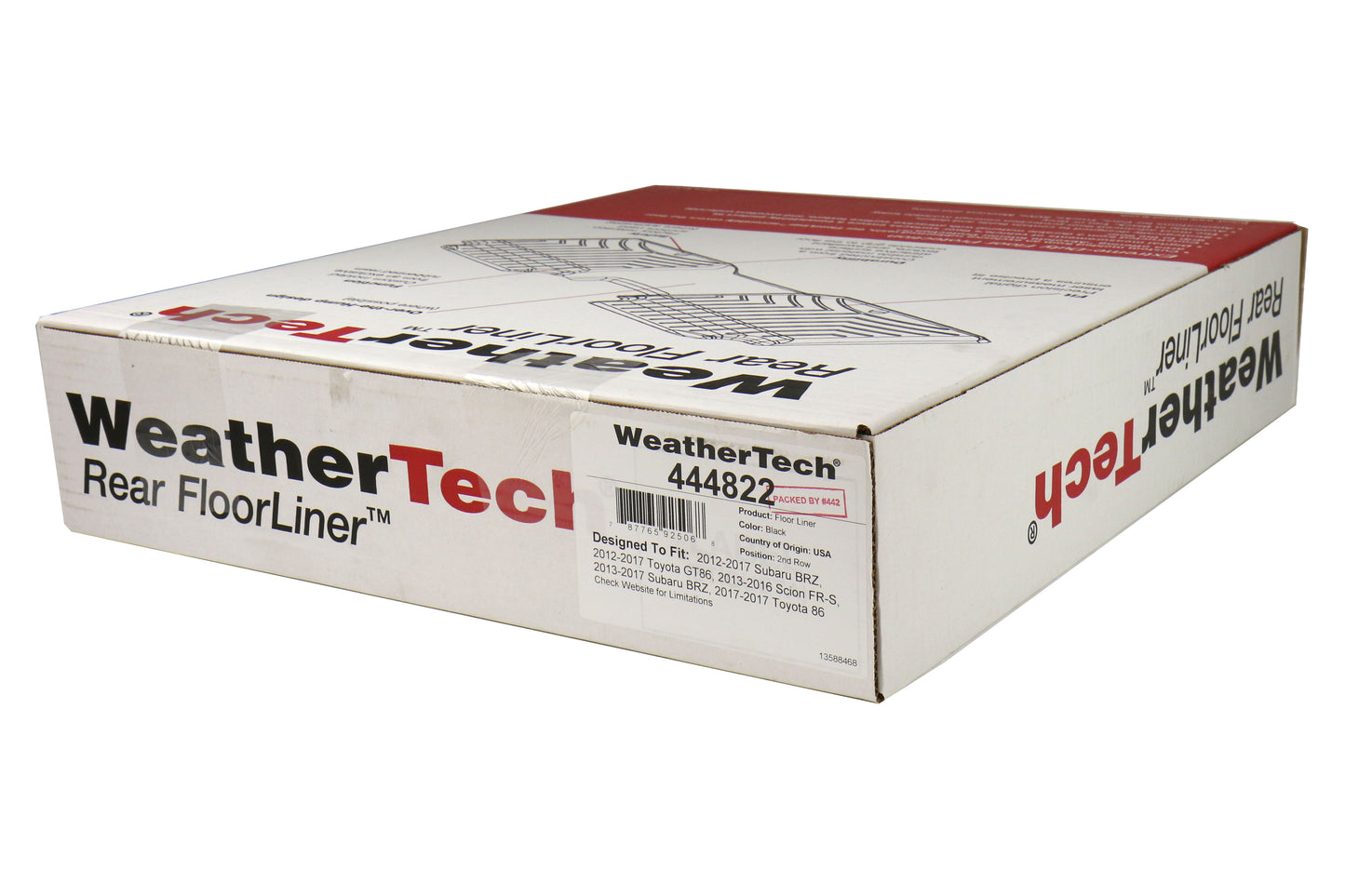 WEA444822 WeatherTech FloorLiner DigitalFit All Weather Floor Mats - 2013+FR-S / BRZ / 86-Rear,